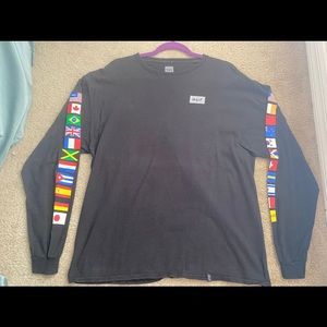 Huf flags long sleeve tee size XL